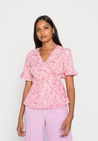 Vero Moda VMHENNA WRAP TOP - Blusa - parfait pink/pink hollo
