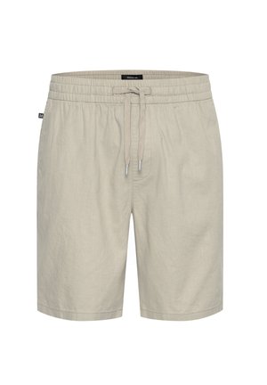 Beige shorts lavet af letvægtsmateriale, med en elastisk talje med snøre og sidelommer. Casual snit, ingen mønstre.
