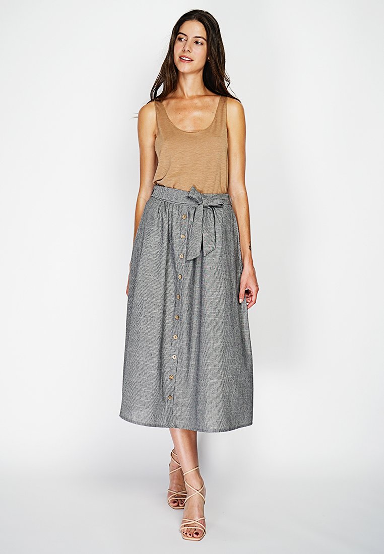 Le Jardin Du Lin A-lijn rok grijs Le Jardin Du Lin A-lijn rok grijs