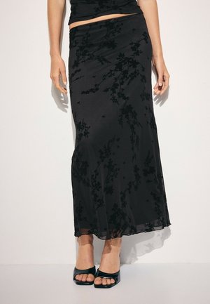 Stradivarius, STRAIGHT TULLE MINI SKIRT - Jupe longue - black