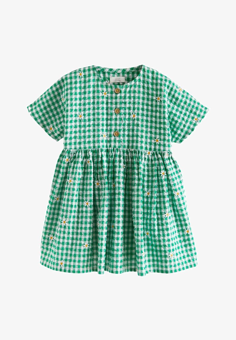 Next Vestito casual - green embroidered daisy