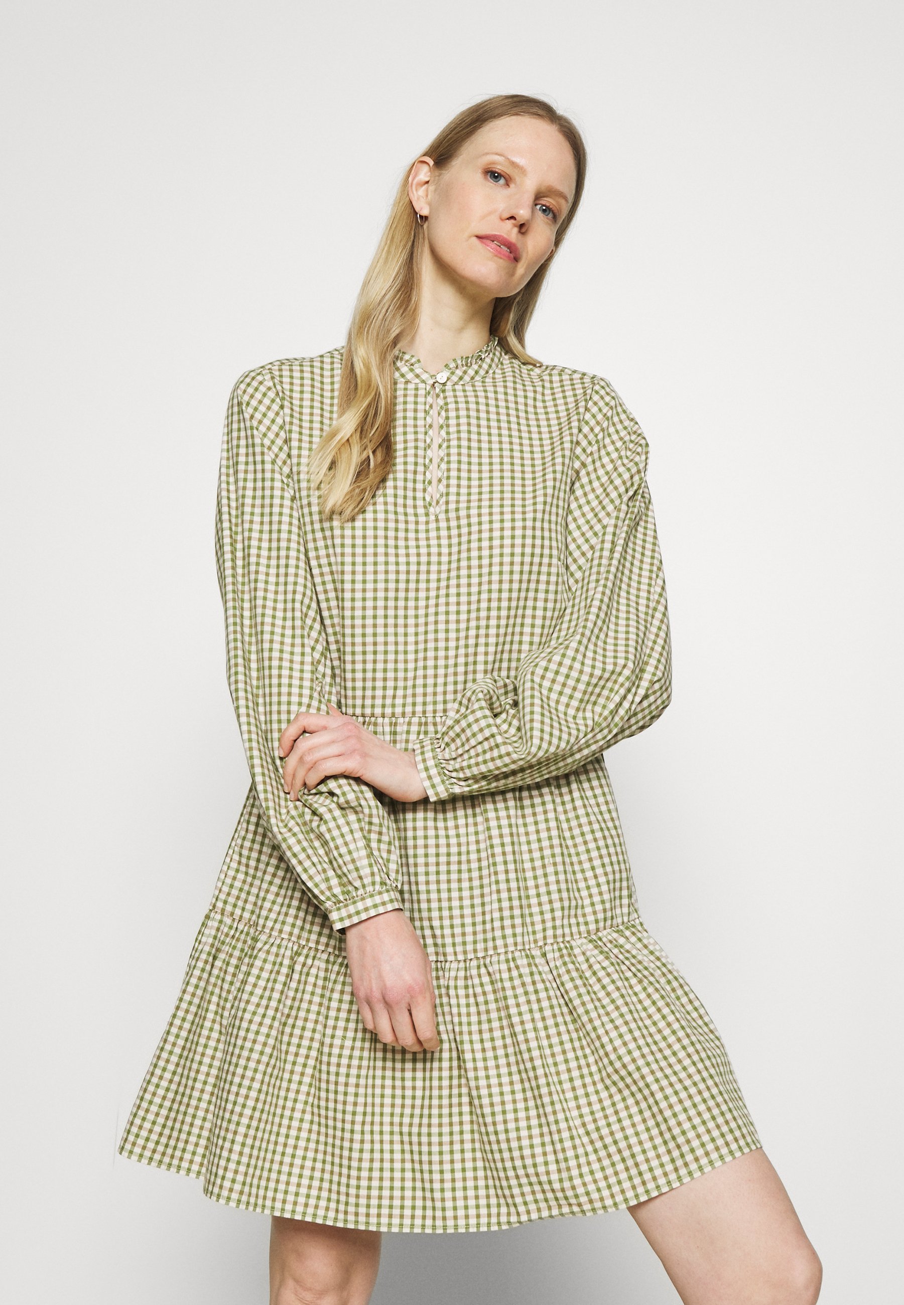Marc O Polo Denim Dress Wide Sleeves Freizeitkleid Multi Fresh Grun Zalando De