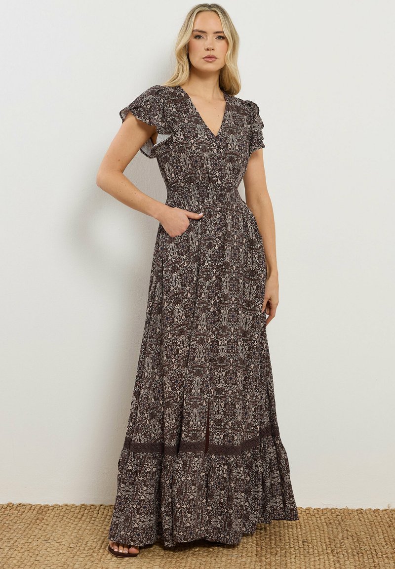 black mesh dress long Long Sleeve Embellished Backless Maxi Dress in Black - 12