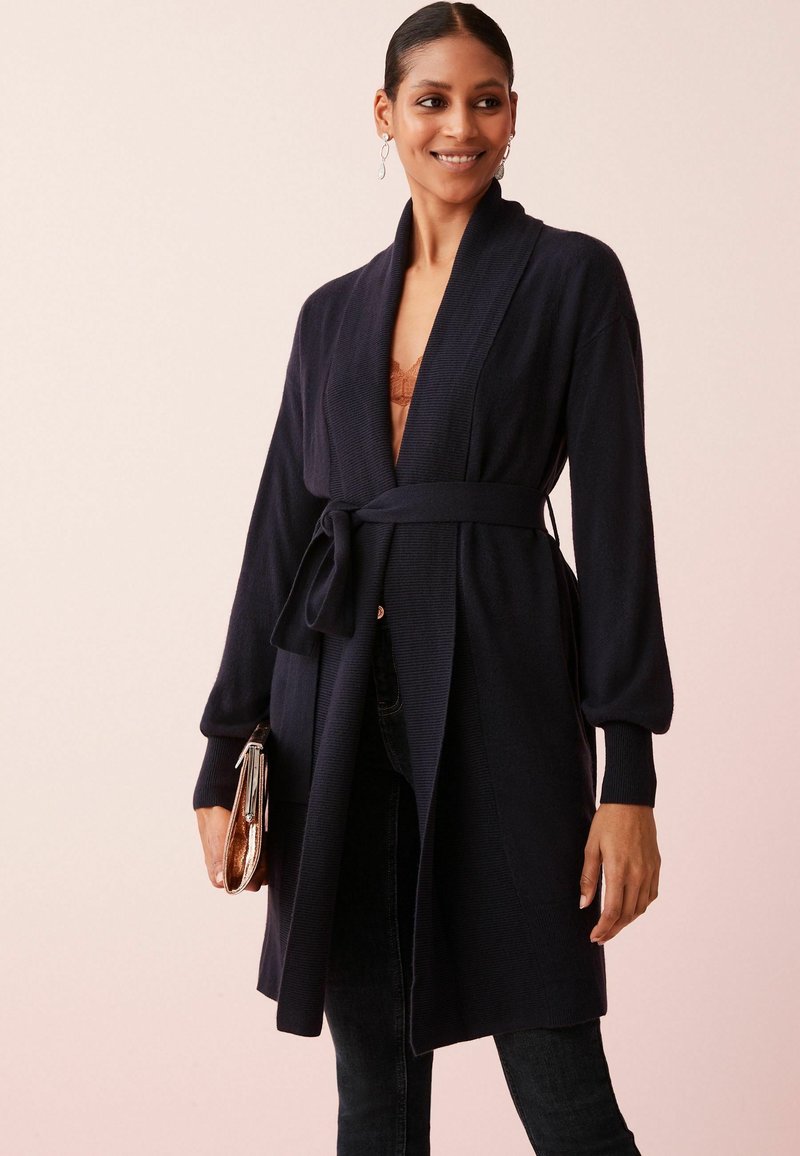 Next LONGLINE BELTED CARDIGAN Vest navy blue/blauw Zalando.nl