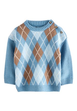 Next Striktrøje - blue argyle