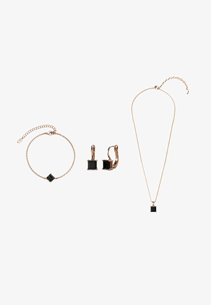 MYC Paris PARURES SIMPLE SQUARE SET - Ohrringe - couleur or rose/noir