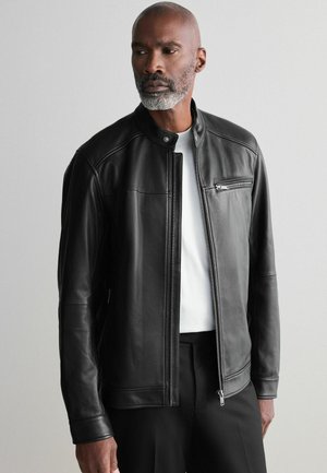 SIGNATURE RACER - REGULAR FIT - Lederjacke - black