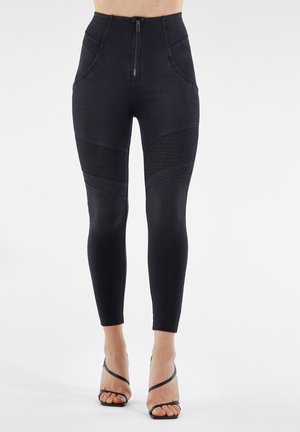 Freddy PUSH UP WR.UP 7/8 VITA SUPER ALTA E BIKER - Leggings - denim nero