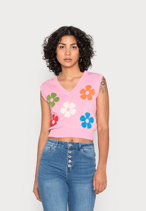 CROPPED TANK - Neule - pink intarsia