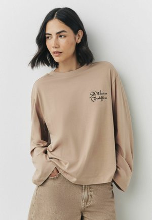 GRAPHIC LONG SLEEVE  - Long sleeved top - mocha brown