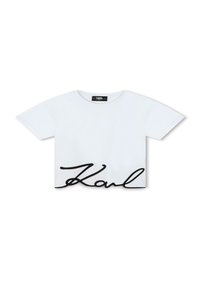 KARL LAGERFELD KIDS AVEC LOGO BRODÉ EN BAS - T-shirt imprimé - blanc