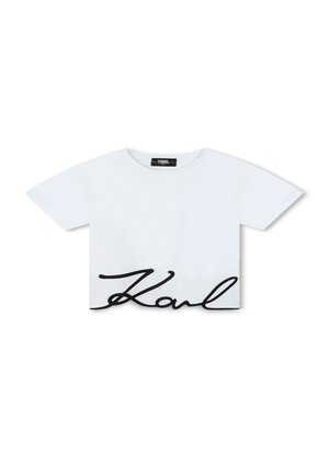 AVEC LOGO BRODÉ EN BAS - T-shirt imprimé - blanc