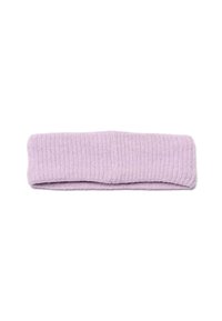 Geribbelde lila stof hoofdband met een zachte textuur en een omgevouwen ontwerp, geschikt voor het uit de weg houden van haar uit het gezicht.