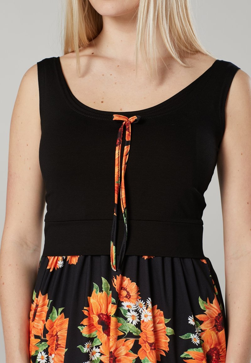 Damen Freizeitkleider | Chelsea Clark MATERNITY WITH FEEDING FUNCTION Freizeitkleid black /orange/schwarz - FA16483 Damen Freizeitkleider | Chelsea Clark MATERNITY WITH FEEDING FUNCTION Freizeitkleid black /orange/schwarz - FA16483