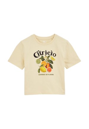 T-shirt med print - light yellow