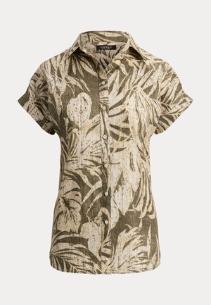 Lauren Ralph Lauren Petite, RELAXED FIT PRINT SHORT-SLEEVE SHIRT - Chemise - olive multi