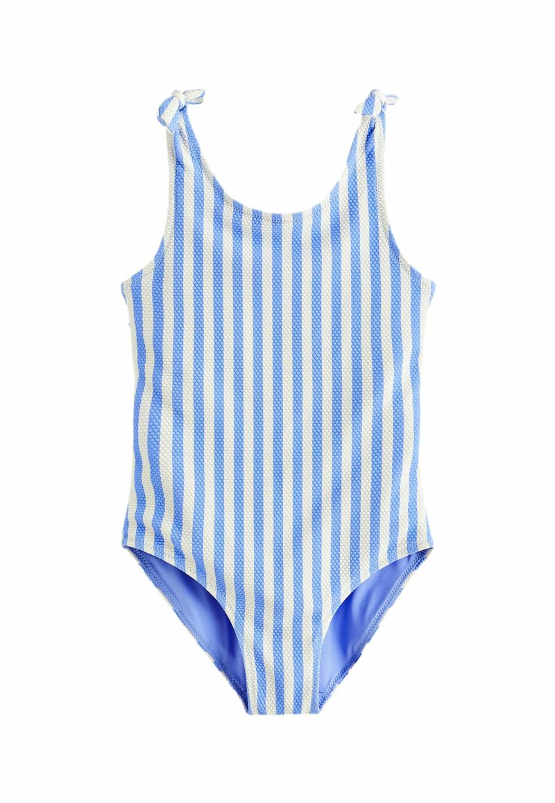 Next FRILL SLEEVE REGULAR FIT - Fürdőruha - blue white stripe