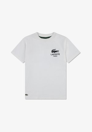 Lacoste GRAPHIC CORE TEE - Apdrukāts T-krekls - farine
