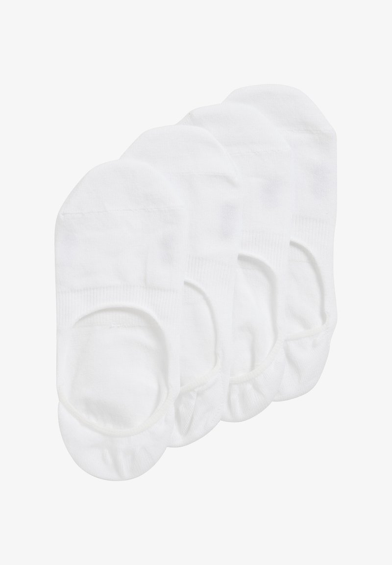 Balti kulkšnių kojinės, pagamintos iš medvilnės mišinio, turinčios žemą dizainą, lygų paviršių ir elastingas angas. Pakuotėje keturios poros.