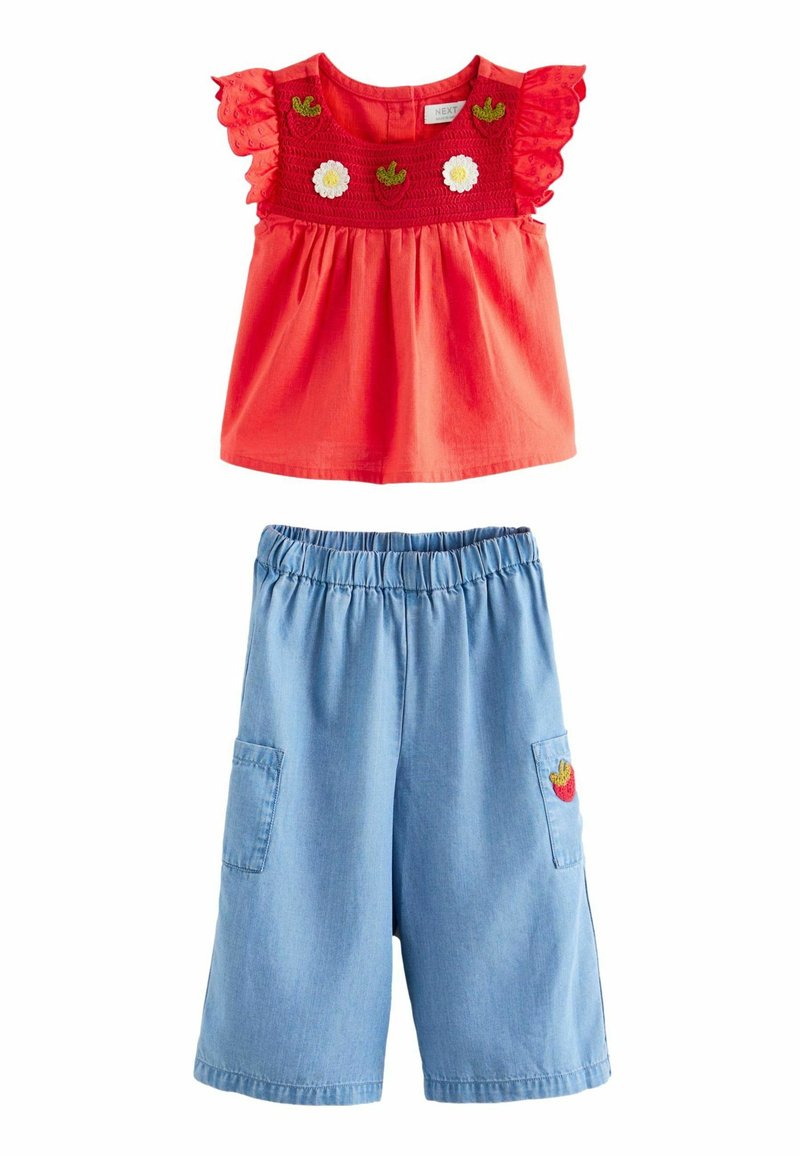 Next STRAWBERRY AND SET - REGULAR FIT - Avar lõikega teksad - red