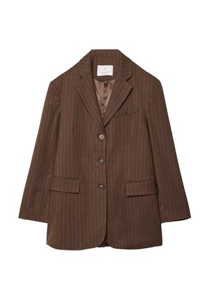STRIPED OVERSIZE - Kratki kaputi - dark brown