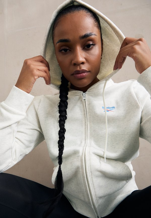 Zip-up sweatshirt - chalk mélange