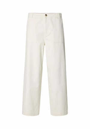 Selected, JEANS WIDE LEG HOTEL AMOUR EGRET - Jeans Relaxed Fit - bianco