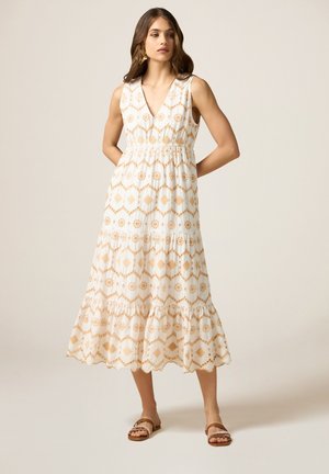 Oltre IN BRODERIE ANGLAISE - Vestido informal - beige