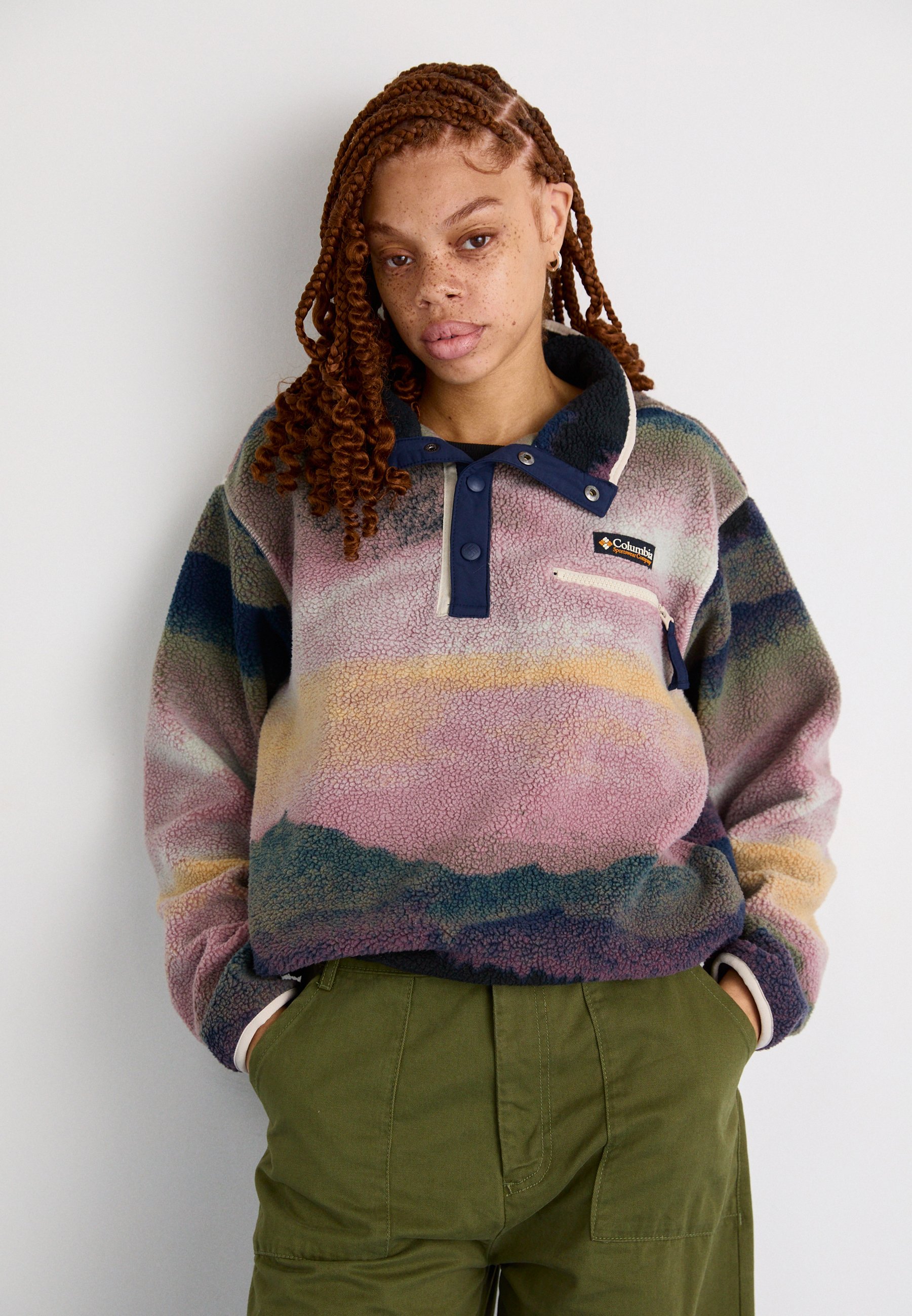 Columbia HELVETIA™ II PRINTED CROPPED HALF SNAP - Felpa in pile