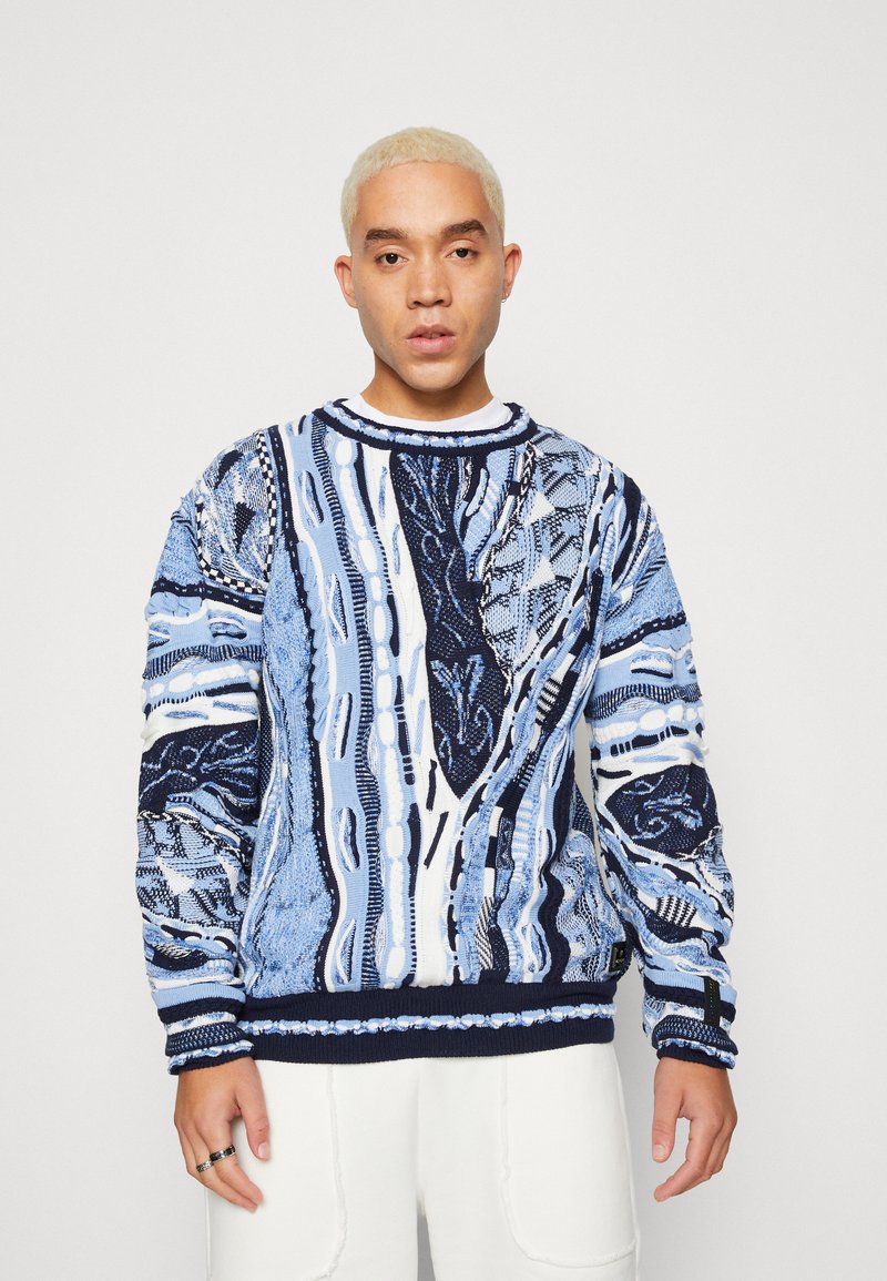 Carlo Colucci RUNDHALS UNISEX Strickpullover navy blue/offwhite/beige/dunkelblau Zalando.de