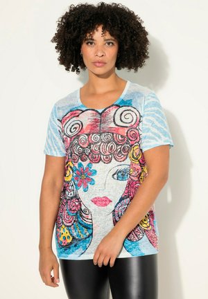 Print T-shirt - mineral blue
