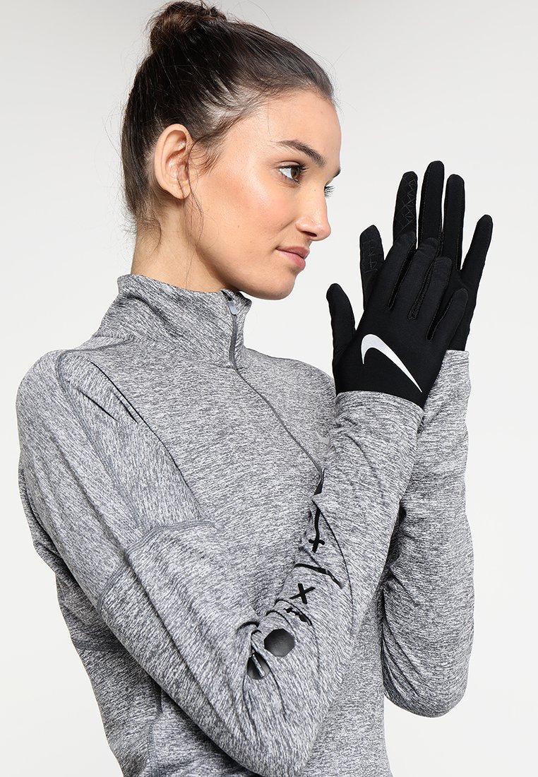 Nike Performance WOMENS LIGHTWEIGHT TECH RUNNING GLOVES - Mănuși - black/silver