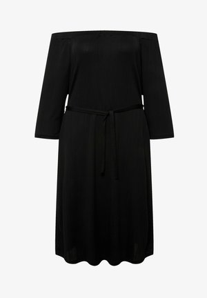 Ulla Popken, TEXTURED CARMEN NECKLINE 3/4 SLEEVE - Jerseykjole - black
