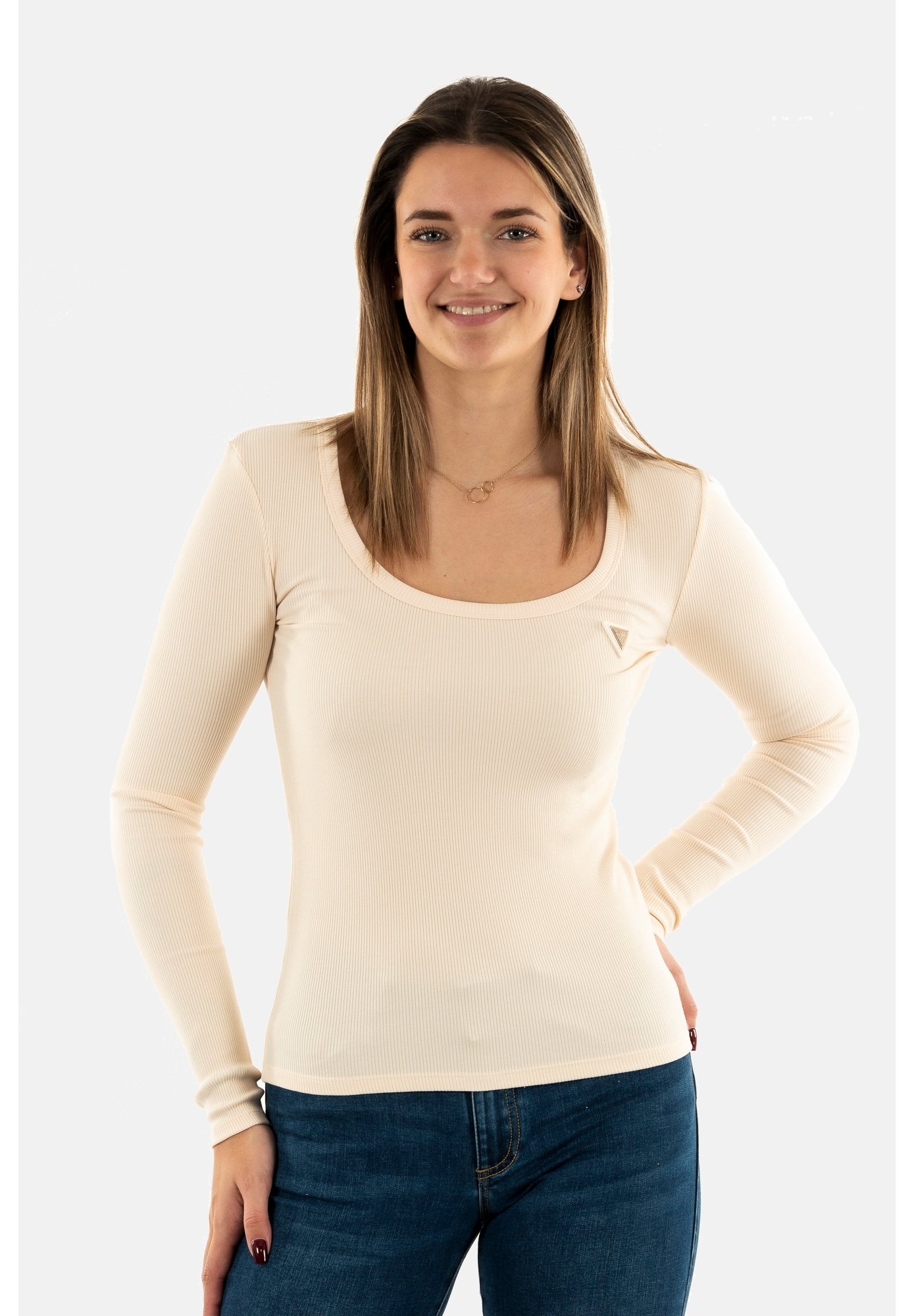 Guess Jeans Maglietta a manica lunga blanc/bianco