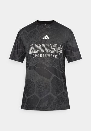 adidas Sportswear HOUSE OF TIRO SHORT SLEEVE  - Print T-shirt - carbon/black