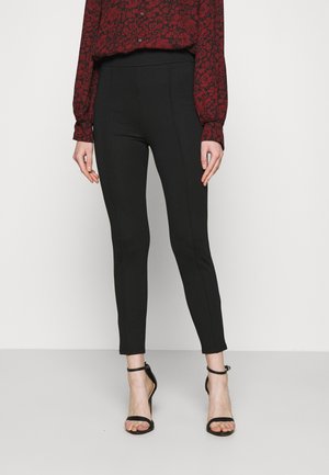 TAILORED PUNTO PANTS WITH PINTUCKS - Pantaloni - black