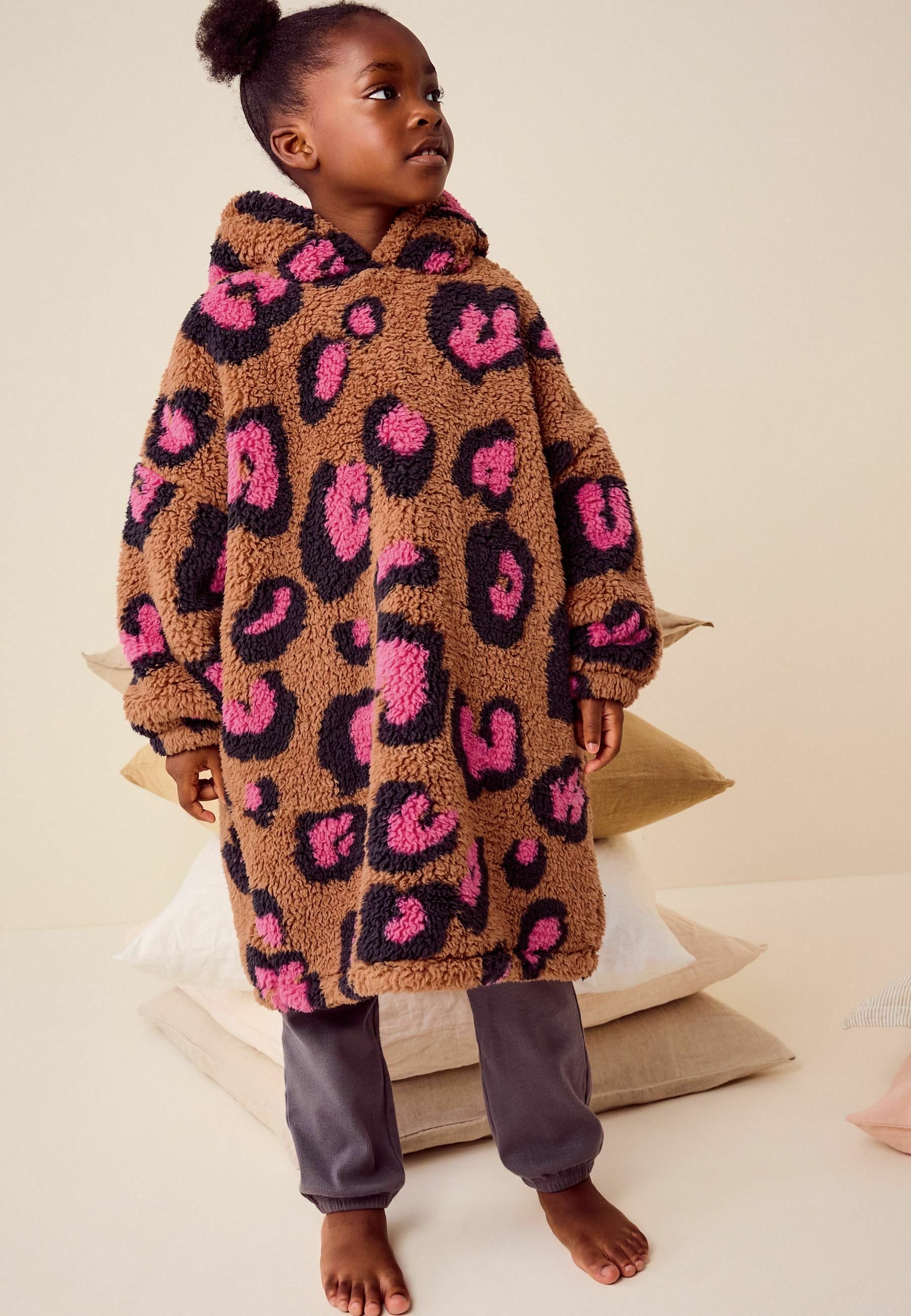 Next HOODED BLANKET - Dressing gown - ecru animal print/beige - Zalando