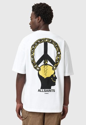 AllSaints SCREWED SS CREW - T-shirt con stampa - optic white