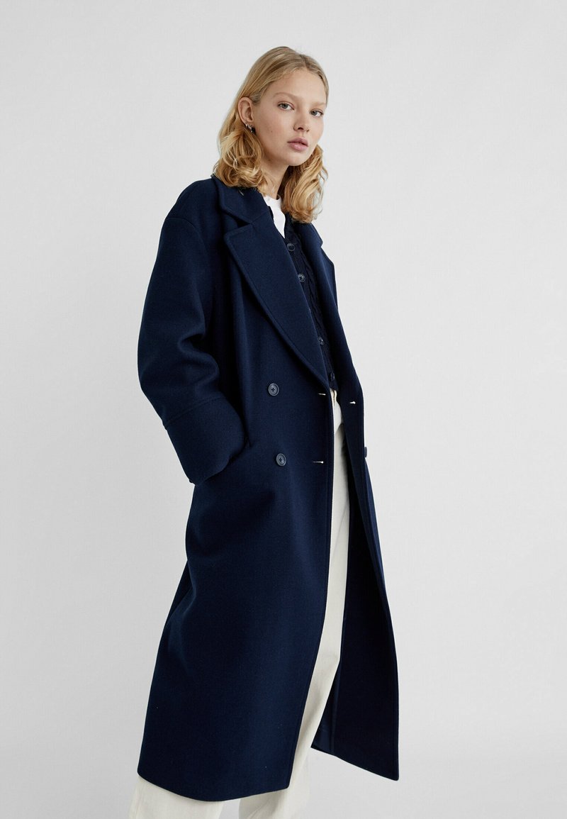 Stradivarius SOFT-TOUCH - Klassischer Mantel - dark blue