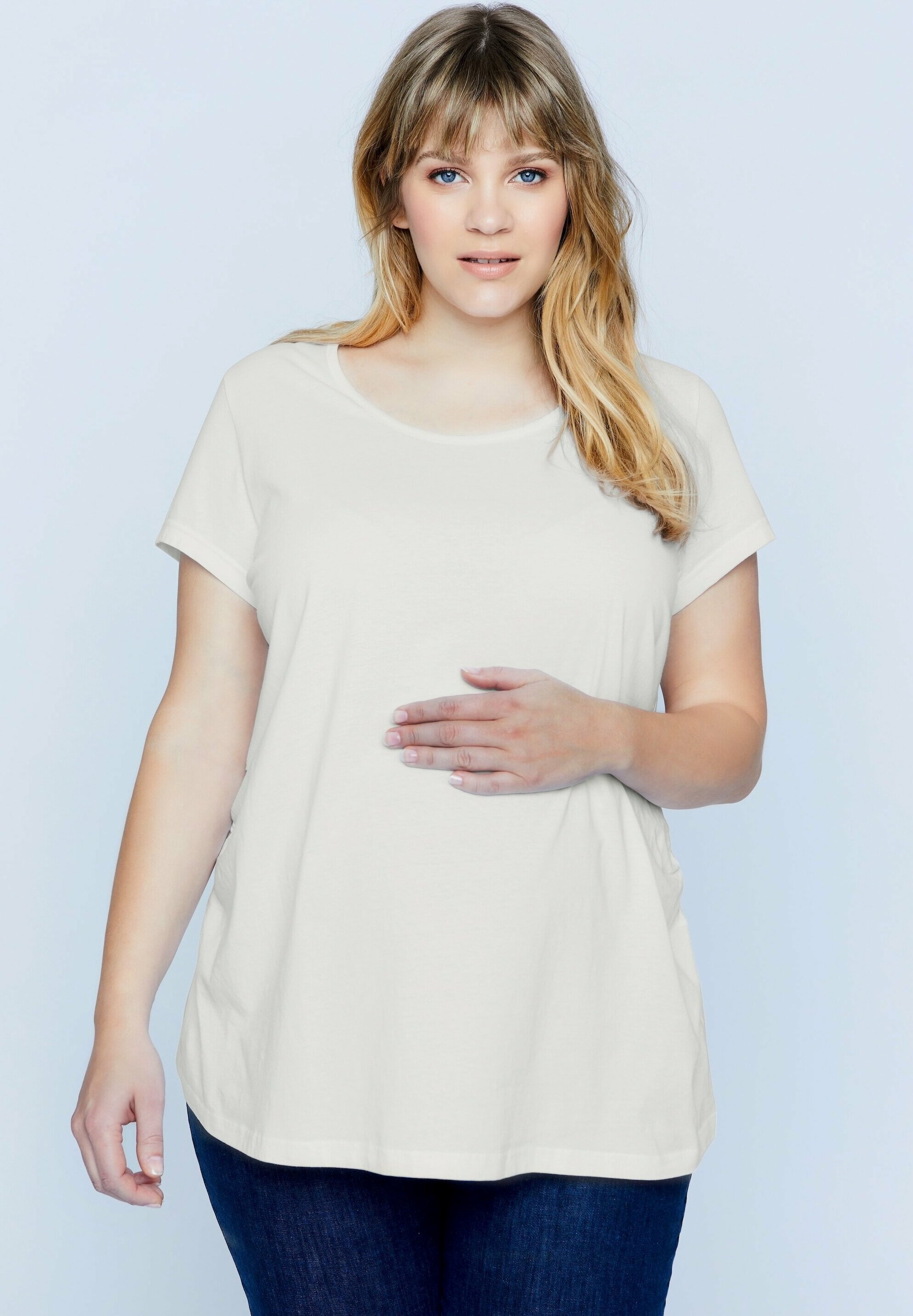 Ulla Popken – T-shirt Base A Maniche Lunghe, Scollo A V, Vestibilità Rilassata, Grigio Grafite, Taglie Forti 60-62 Donna