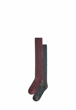 2 PACK   - Calzettoni - berry charcoal