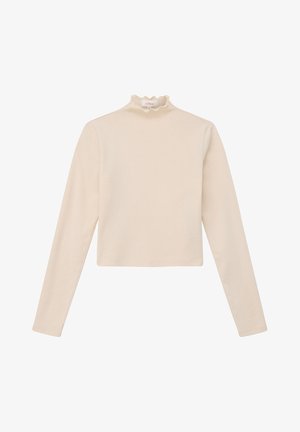 s.Oliver MIT STEHKRAGEN - Longsleeve - helles sand