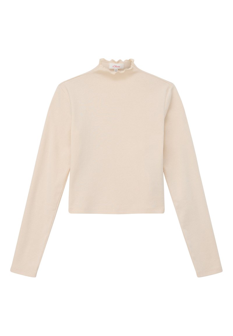 s.Oliver MIT STEHKRAGEN - Longsleeve - helles sand