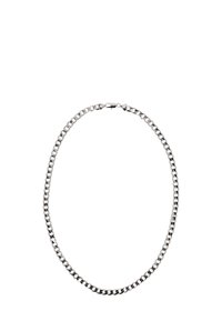 Zilveren ketting met in elkaar grijzende schakels, met een gladde afwerking en een veilige sluiting, ronde randen en een klassieke, onopgemaakte uitstraling.