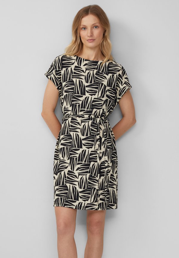 STRUKTURIERTES IM MIT BINDEGÜRTEL - Freizeitkleid - schwarz