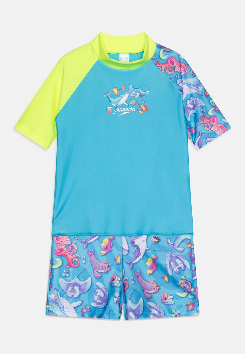 Speedo - DIGITAL SHORT SLEEVE RASH UNISEX SET - Maillot de bain - picton blue, Agrandir