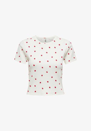 ONLY, ONLFENJA S/S AOP TOP JRS NOOS - T-shirt imprimé - cloud dancer