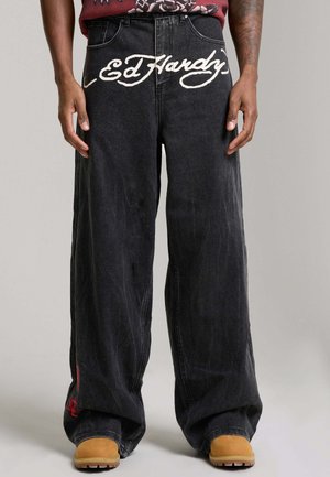 EMBROIDERED CITY TIGER XXTRA - Jeans Relaxed Fit - black