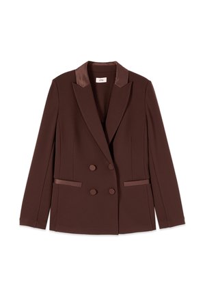 Oltre, BLAZER DOPPIOPETTO CON BOTTONI FODERATI - Blazer - marrone