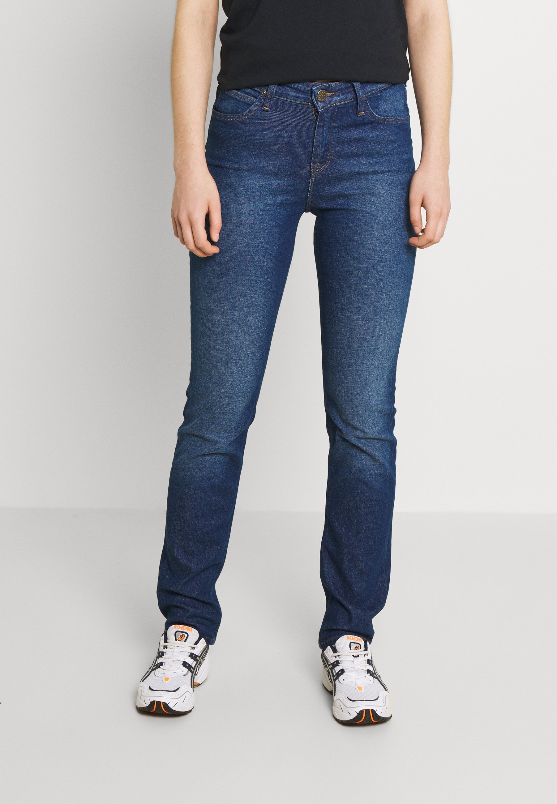 Lee MARION STRAIGHT - Tiesaus kirpimo džinsai - dark garner/mėlynų džinsų -  Zalando.lt